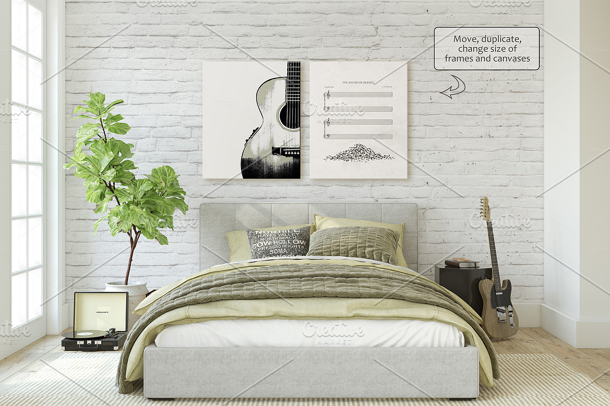TEENAGER's ROOM Wall&Frame Mockup, a Poster Template by MyHomeMockups (Photo 10 of 12)