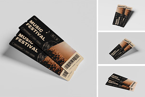 ticket mockup, a Print Template by kebunmockup