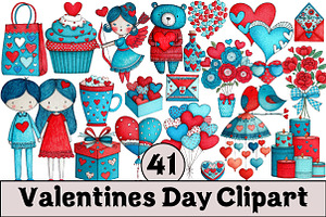 Valentines Day Clipart, an Illustration by Design Market