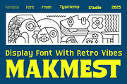 Makmest Retro Vibes Display Variable, a Sans Serif Font by Typetemp Studio (Thumbnail 1 of 12)