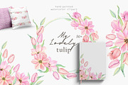 Watercolor tulip Flowers clipart, a Seasonal Illustration by Daryartsy (Thumbnail 1 of 9)
