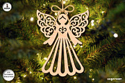 Christmas Angels Ornament Bundle, a Decorative Illustration by svgocean (Thumbnail 9 of 13)