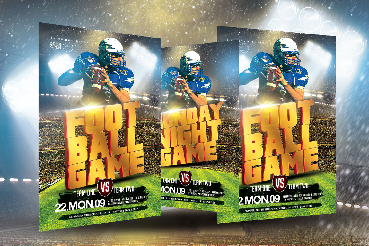 Football Game Flyer, a Flyer Template by GraphicBerg