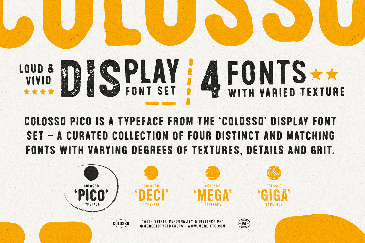Colosso Pico Display Font, a Sans Serif Font by More Etc. Studios (Photo 9 of 13)