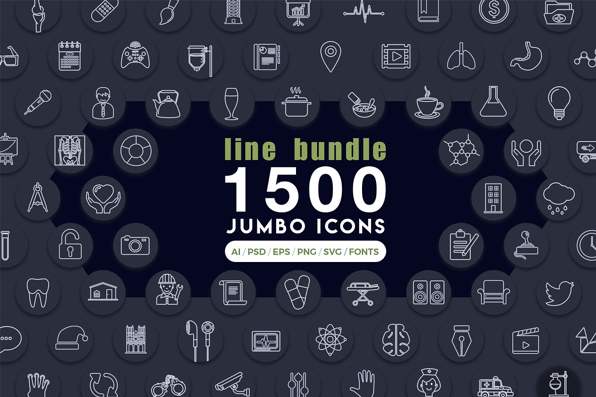 Jumbo Line Icons Pack, an Outline Icon by Jumbo Icons (Photo 1 of 48)