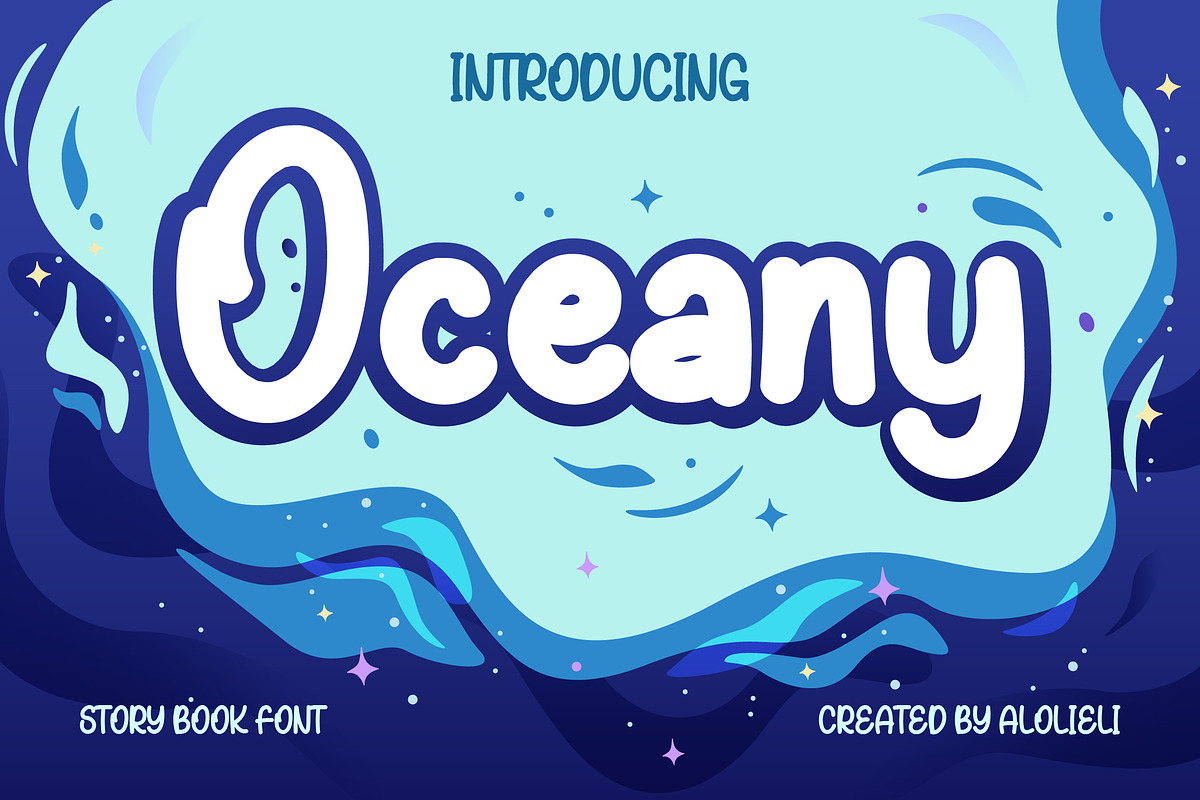 Oceany - Story Book Font, a Handwritten Font by Alolieli Studio (Photo 1 of 4)