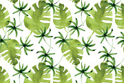 watercolor tropical leaves, patterns, an Illustration by Olesya Morokhovets (Thumbnail 5 of 11)