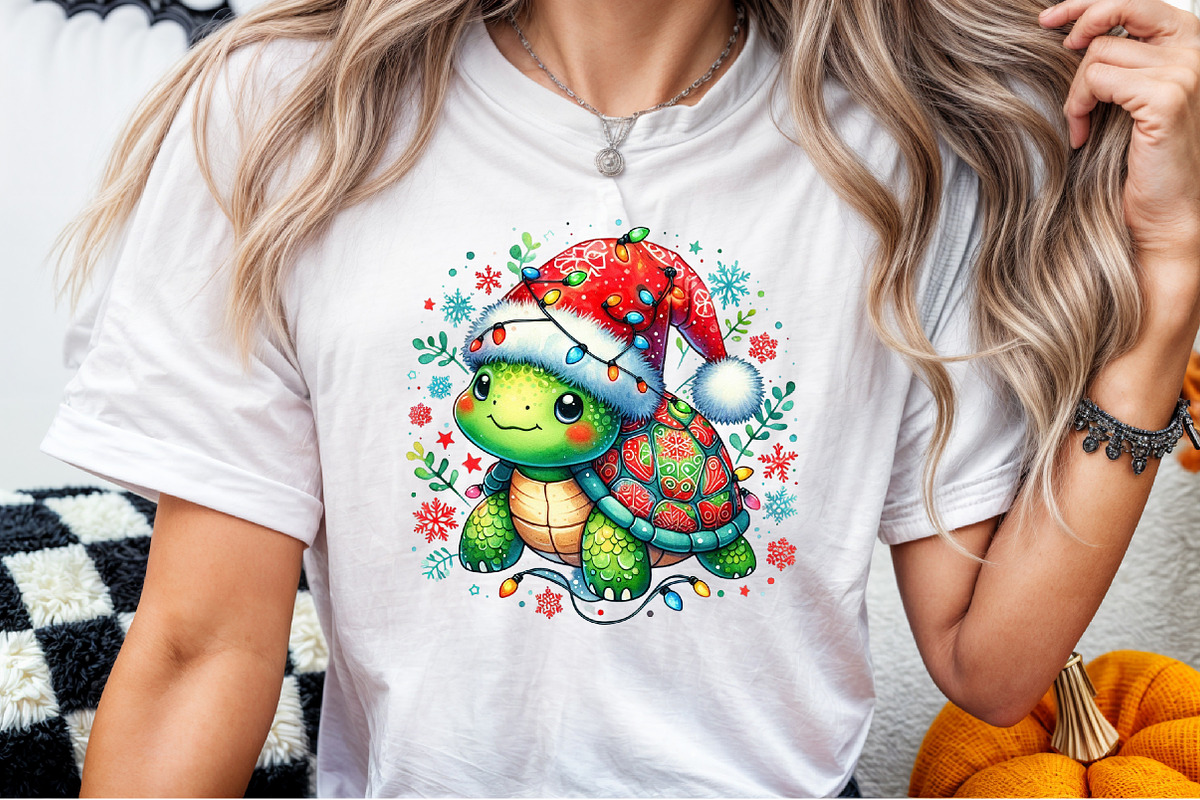 Christmas Turtle Sublimation PNG, an Illustration by Sublimation Artist (Photo 6 of 9)
