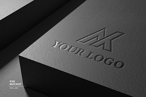 Paper Black Luxury Logo Mockup Psd