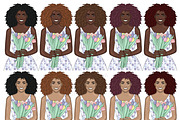 Spring Girls Clipart, a Person Illustration by GlamArtZhanna (Thumbnail 2 of 5)