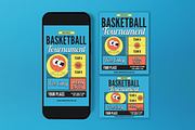 Blue Basketball Tournament Flyer Set, a Flyer Template by graphicook (Thumbnail 3 of 3)
