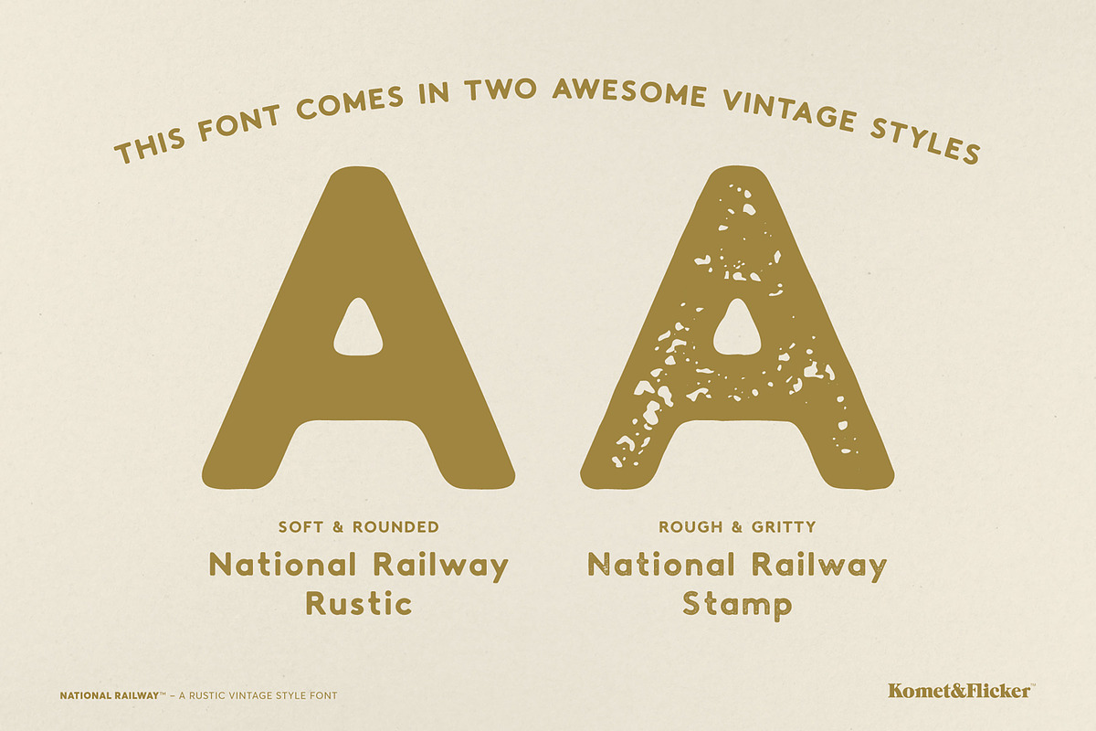 National Railway - A Rustic Font, a Sans Serif Font by Komet & Flicker (Photo 14 of 15)