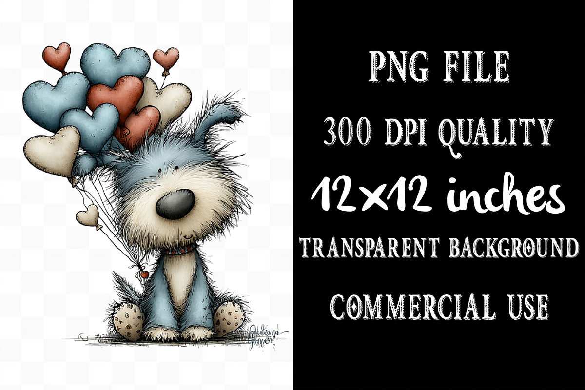 Whimsical Puppy Love Valentine, an Illustration by Designking (Photo 4 of 5)