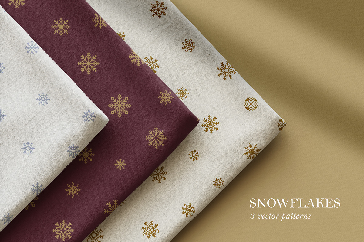 Winter snow flakes seamless patterns, a Pattern Graphic by Good Studio (Photo 1 of 9)