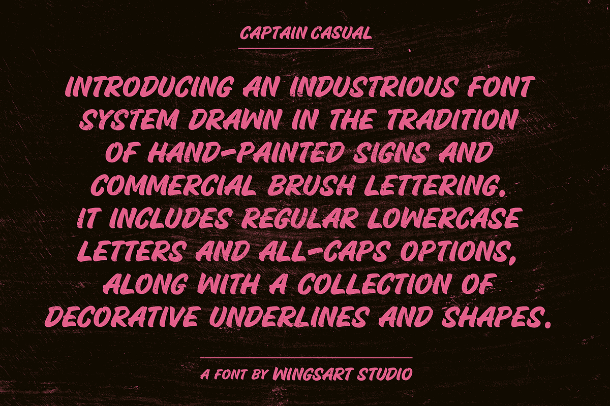 Captain Casual - A Sign Painter Font, a Font by Wingsart Studio (Photo 2 of 15)