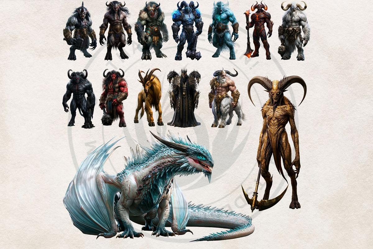 The Lapis Bestiary Fantasy Cliparts, a Decorative Illustration by ThatsDesignArt (Photo 5 of 17)