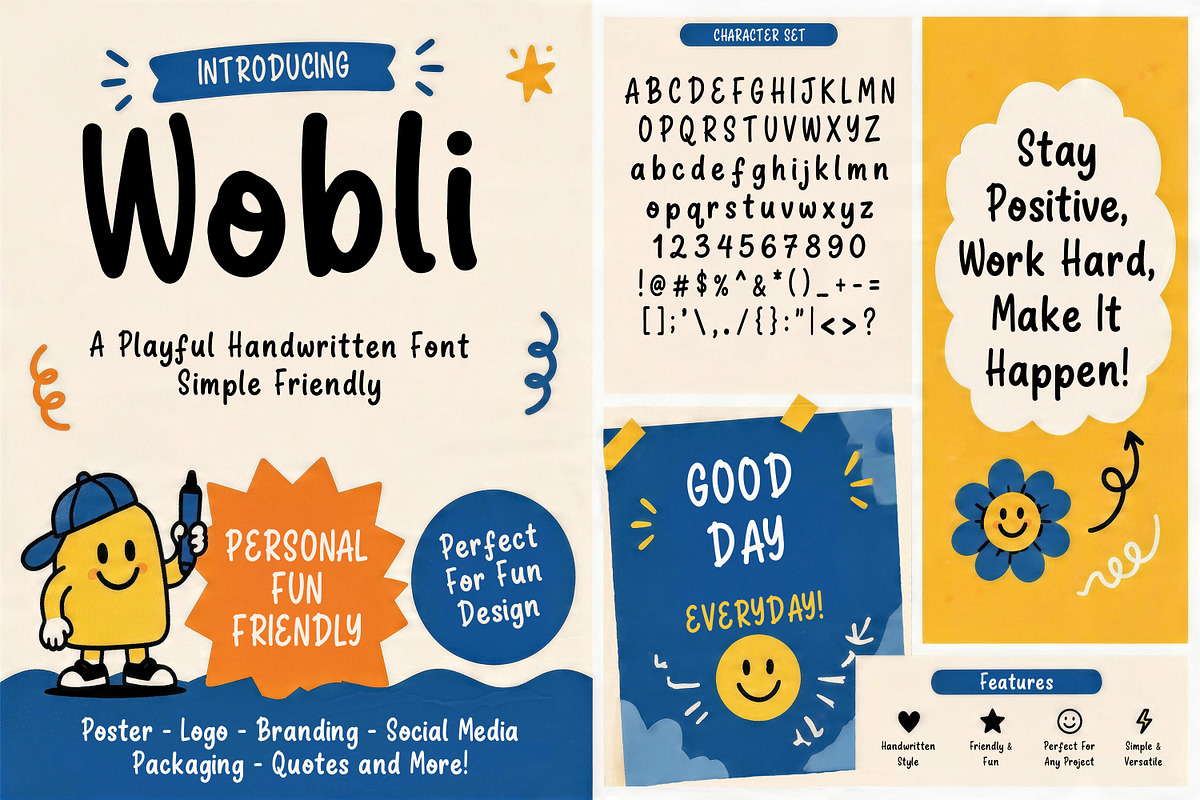 Wobli - Playful Handwritten Font, a Handwritten Font by Pitchlook.Studio (Photo 3 of 4)