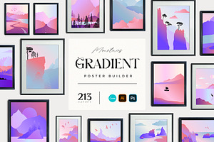 Gradient Mountains - Poster Builder