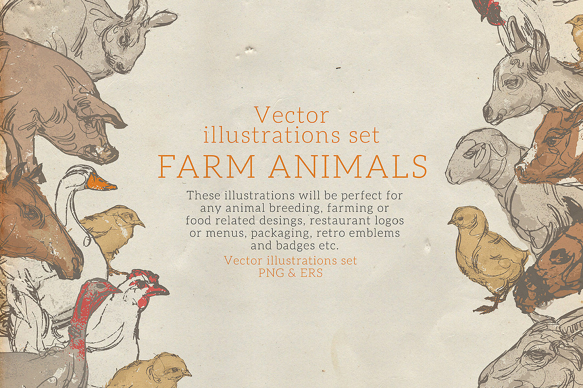 Farm Animals Set, an Object Graphic by Siosay (Photo 1 of 12)