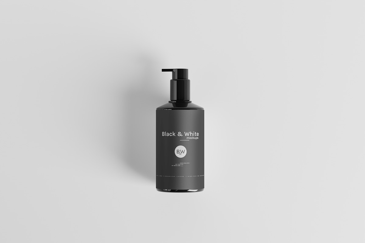 Black & White Mockups - Pump Bottles, a Packaging Mockup by pmvch (Photo 118 of 160)