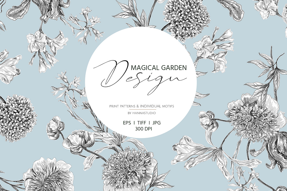 MAGICAL GARDEN (Pattern & motifs), a Pattern Graphic by HannaStudio (Photo 1 of 10)