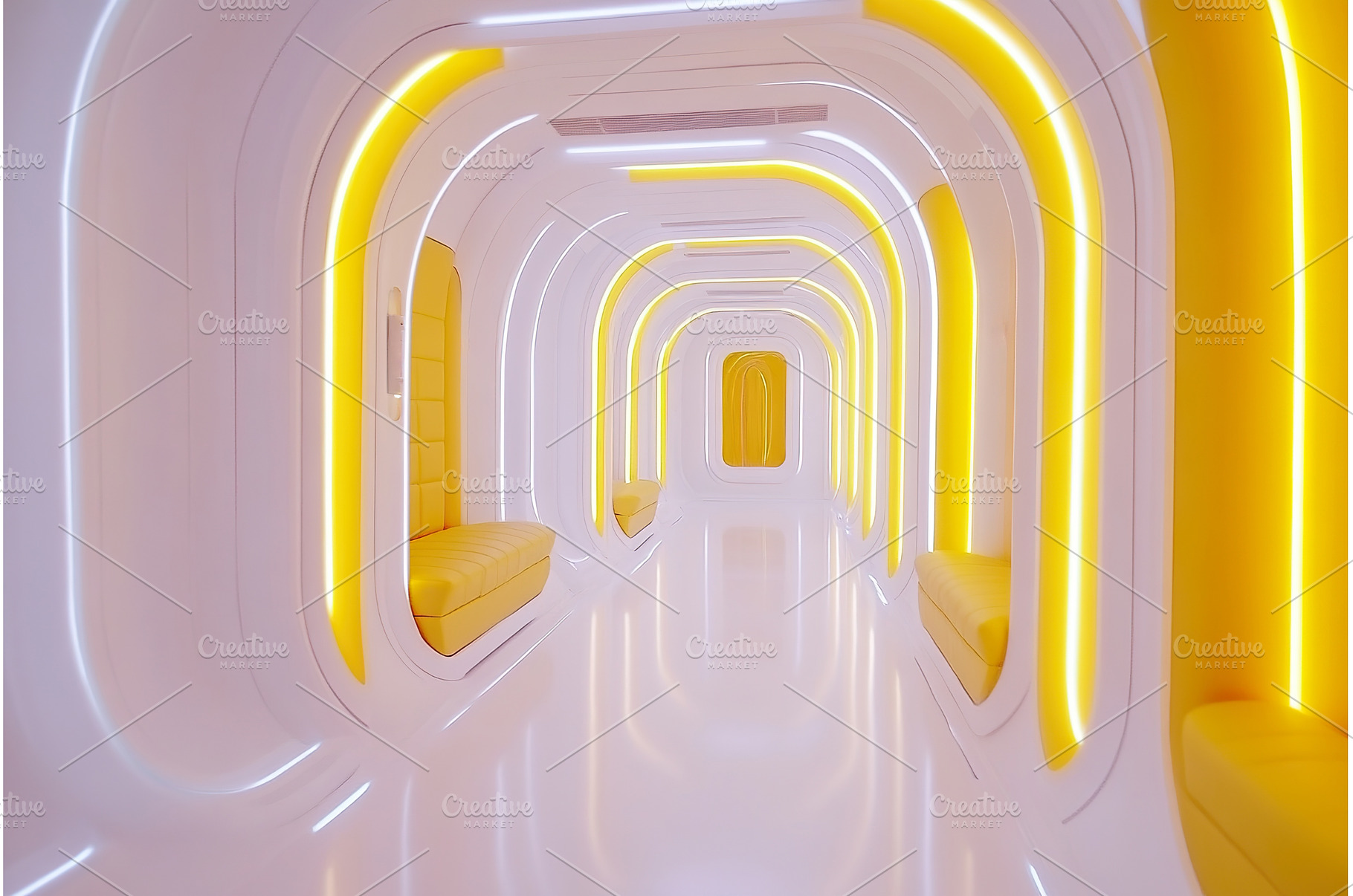 Illuminated Futuristic Tunnel, an Architecture Photo by Lermont51