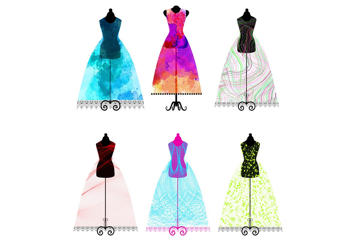 Dress Forms and Dresses, an Object Illustration by Kseniya-Omega (Photo 2 of 6)