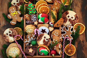 Sweet Christmas cookies in a box, a Holiday Photo by Kate S