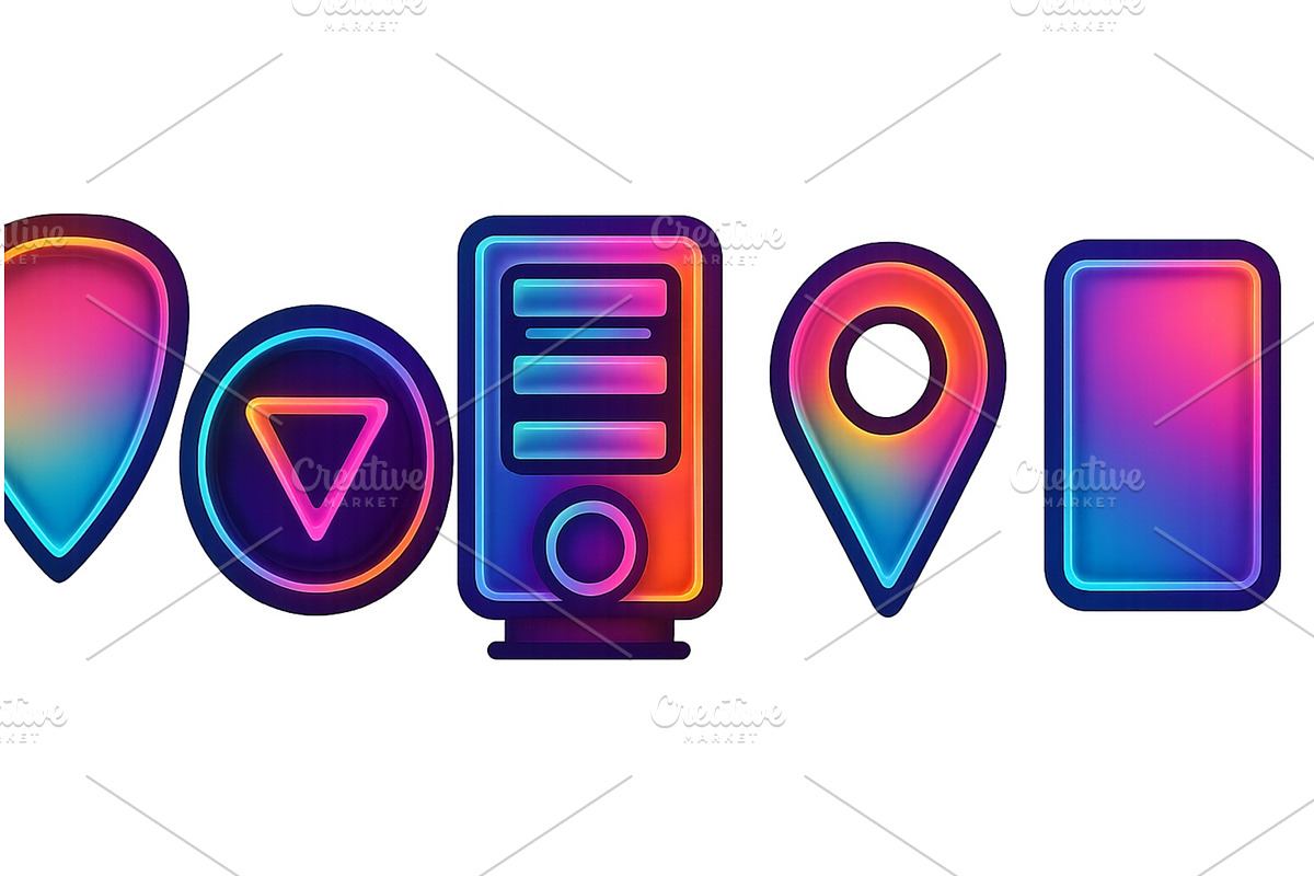 Colorful digital icons representing, an Illustration by ZinetroN