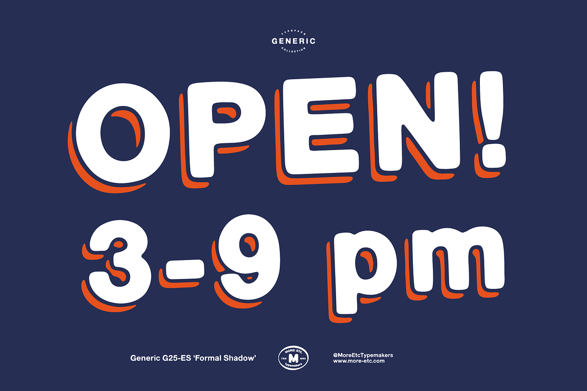 Generic G25-ES 'Formal Shadow', a Sans Serif Font by More Etc. Studios (Photo 5 of 8)