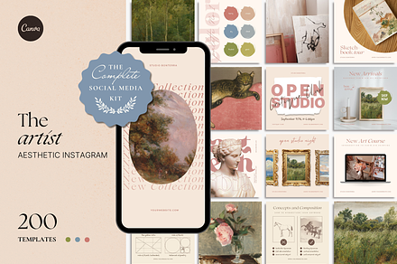 The Artist Social Media Bundle, a Social Media Template by The Flossy Finch