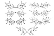 Olive Branch Line Art Clipart SVGs, a Decorative Illustration by Stellalunarts (Thumbnail 8 of 12)