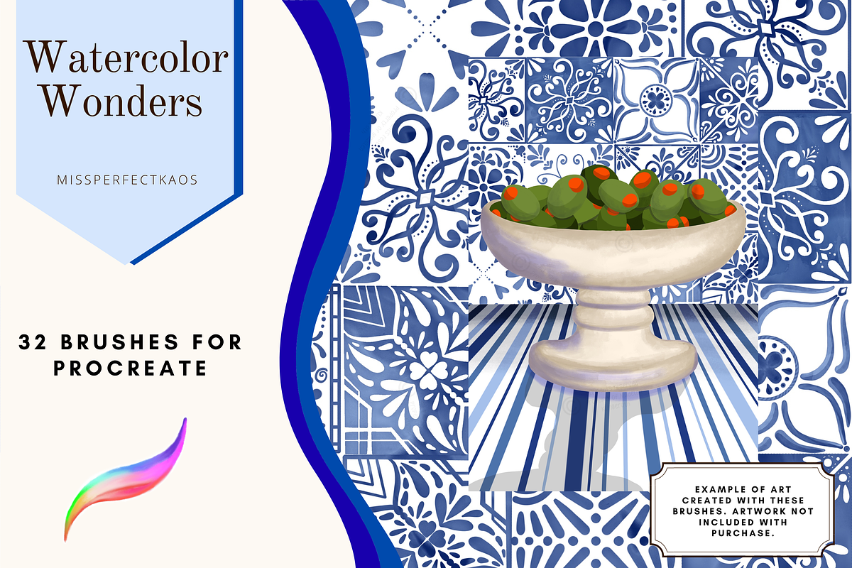 Watercolor - 32 Procreate Brushes, a Brush Add-On by MissPerfectKaos (Photo 7 of 9)