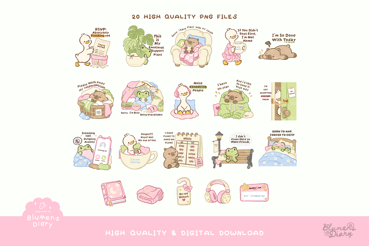 Antisocial Introvert Animal Clipart, an Animal Illustration by Blumensdiary (Photo 2 of 6)