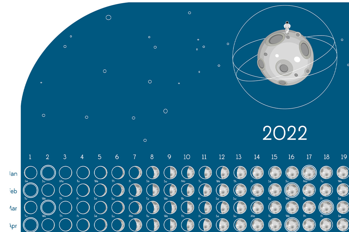 Clear Moon Calendar 2022, a Stationery Template by land art (Photo 2 of 9)