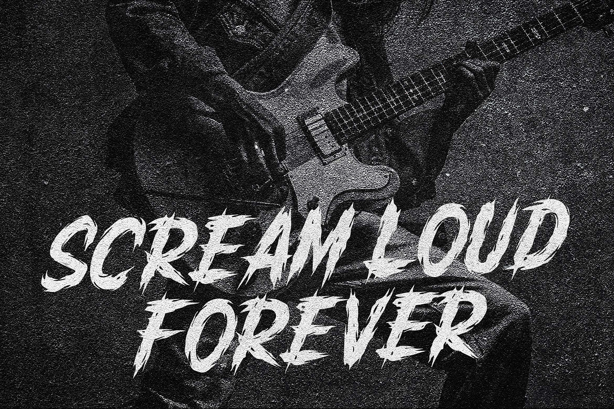 Scary Brusher a Wild Brush Font, a Blackletter Font by Blankids Studio (Photo 4 of 9)