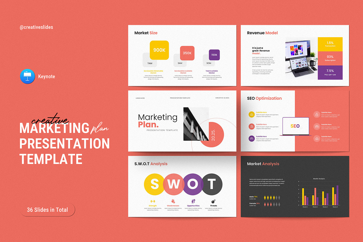 Marketing Plan Keynote Template, a Marketing Template by CreativeSlides (Photo 6 of 6)