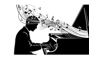Piano Player Silhouette Vector Bundl, an Illustration by jahid234 (Thumbnail 20 of 20)