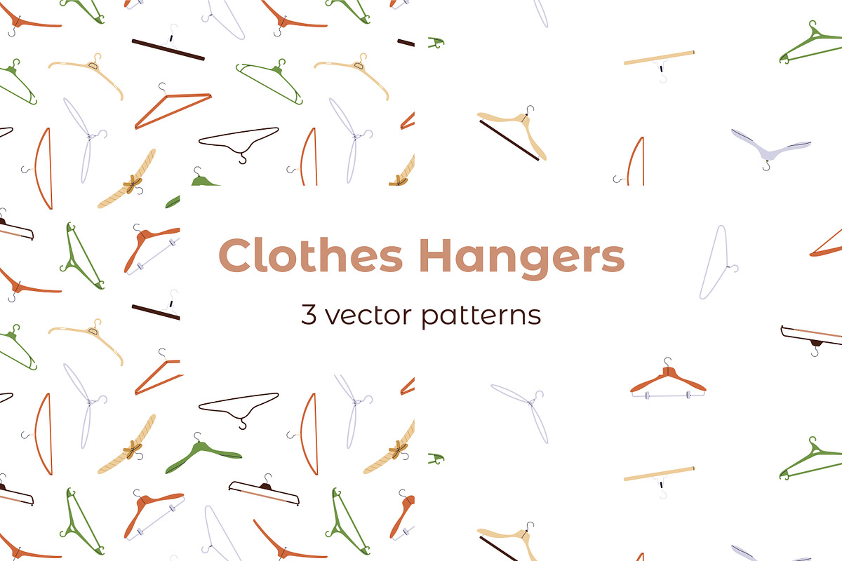Clothes hangers seamless patterns, a Pattern Graphic by Good Studio (Photo 1 of 6)