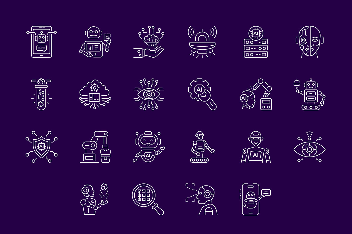 Artificial Intelligence Icon Art Set, an Outline Icon by Prosymbols (Photo 8 of 8)