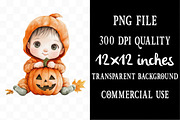 Autumn Spooky Cute Baby Clipart, an Illustration by Designking (Thumbnail 4 of 5)