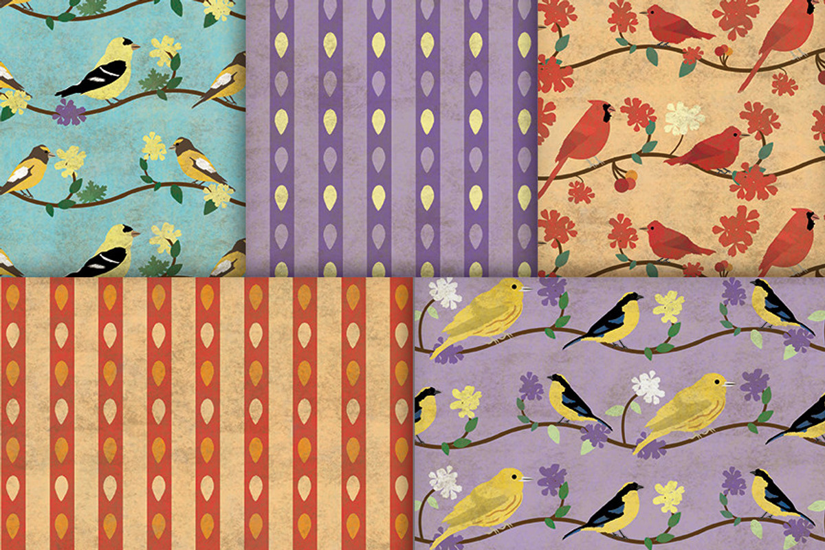 Songbird Patterns - Spring Flowers, a Pattern Graphic by VizualStorm (Photo 2 of 3)