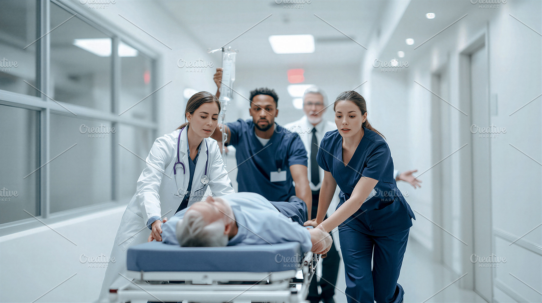 Medical team is moving the patient., a Health & Medical Photo by 7DesignLab