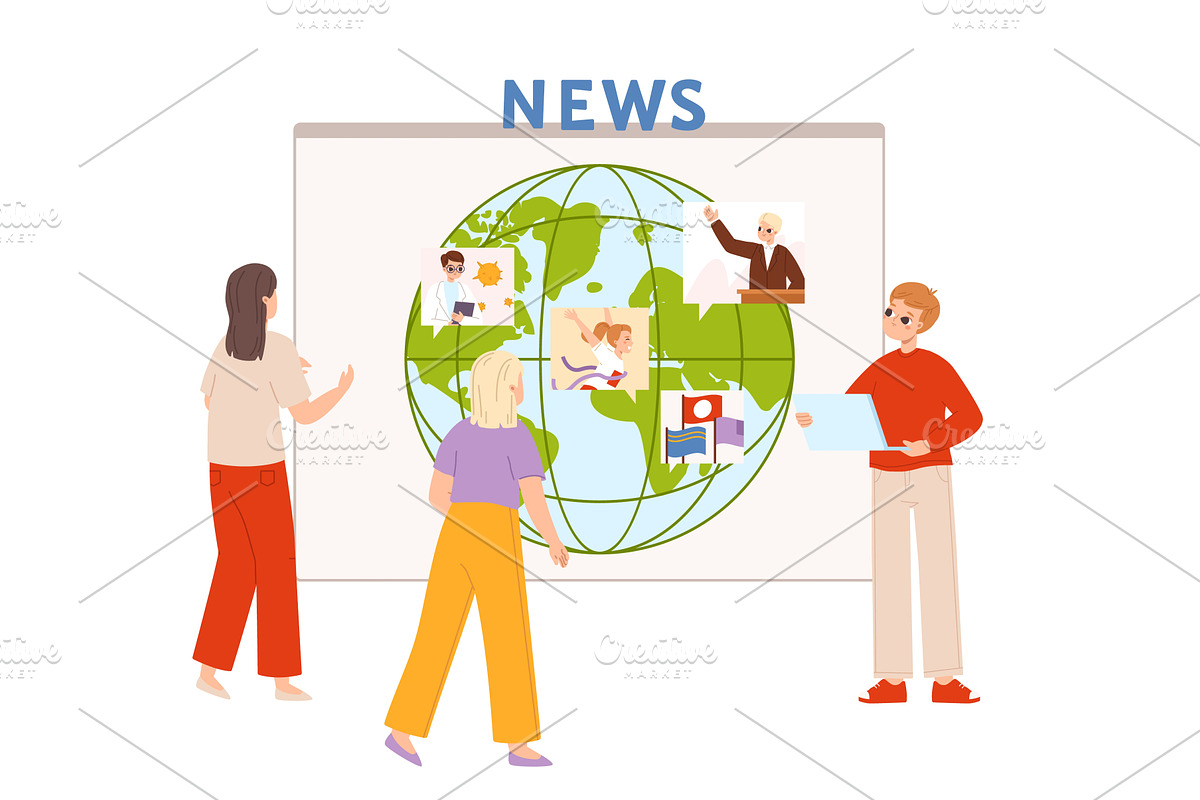 People looking breaking news, a Person Illustration by Valerie Bodnar