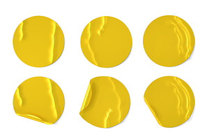 Gold Round Stickers With Curl Edges