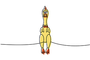 Rubber Chicken Toy, Pet Toy One Line