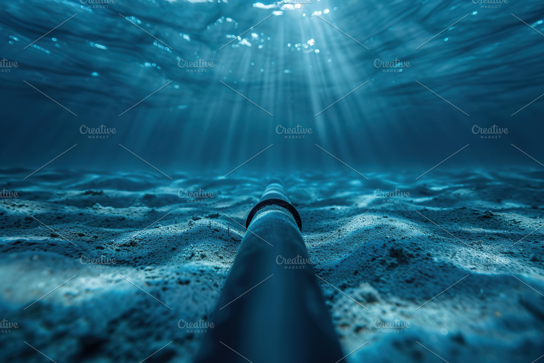 Optical fiber cable on the ocean floor, an Industrial Photo by AlyaAnd