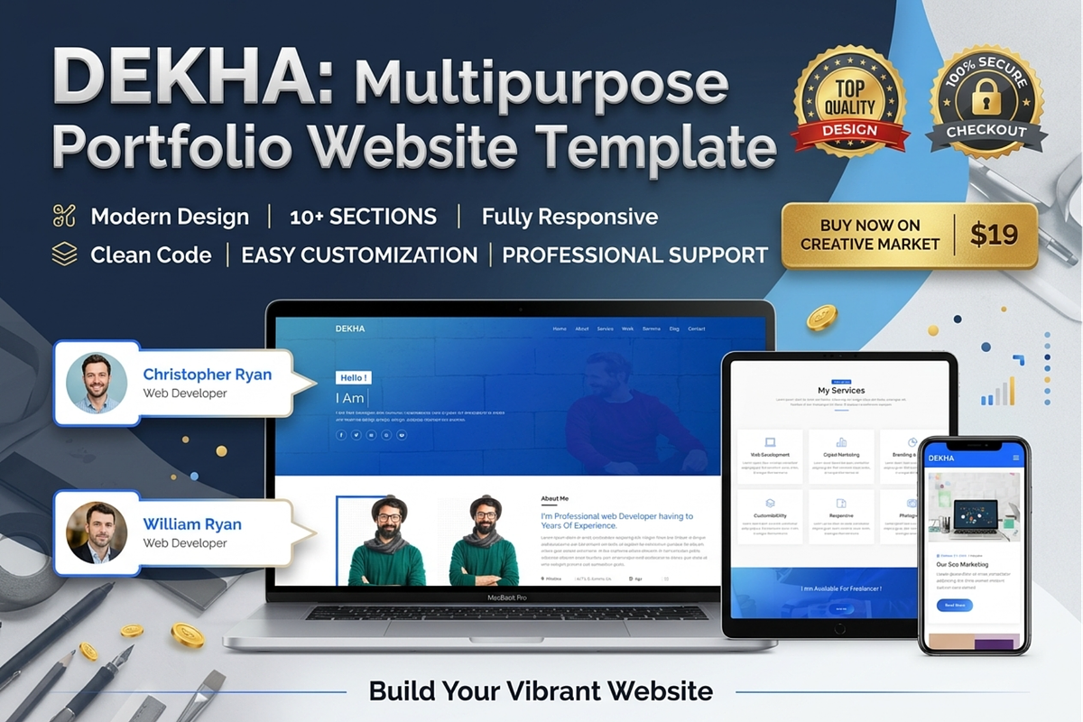 Minimal Developer Portfolio HTML, a Bootstrap Template by Themeplaza (Photo 1 of 7)