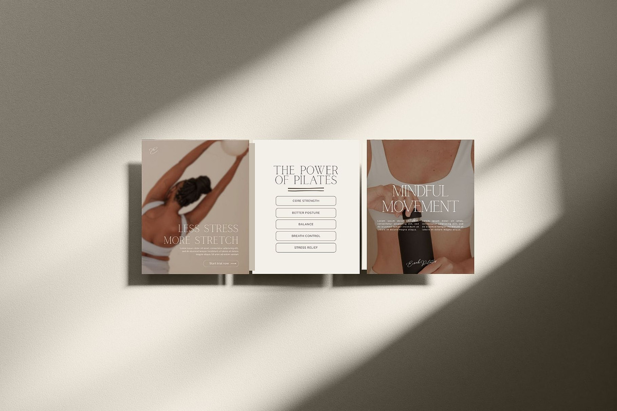 Pilates Instagram Social Media Kit, a Social Media Template by Ederra Design (Photo 5 of 13)