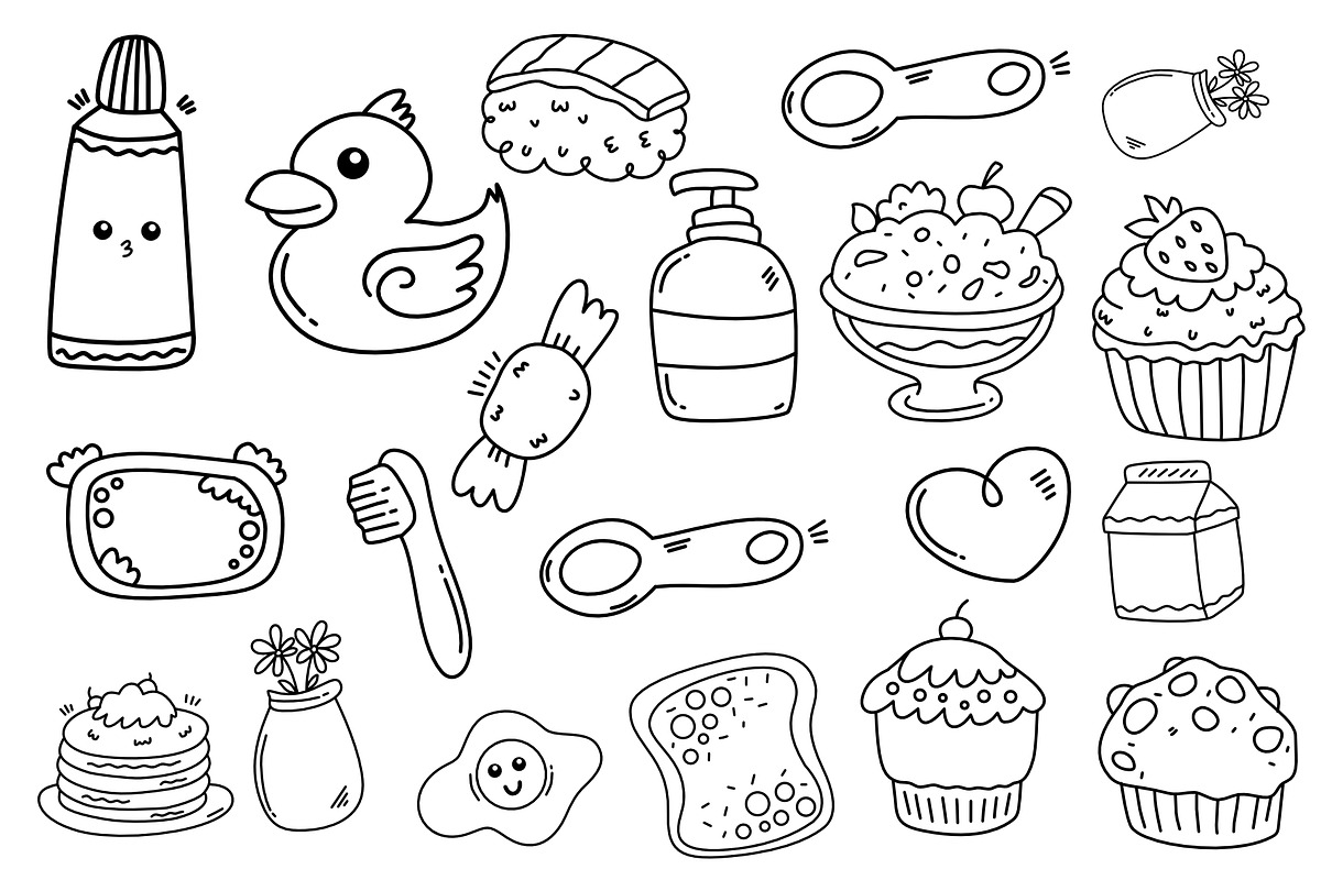 hand drawn food and drink icon set, an Outline Icon by foxndeer (Photo 2 of 4)